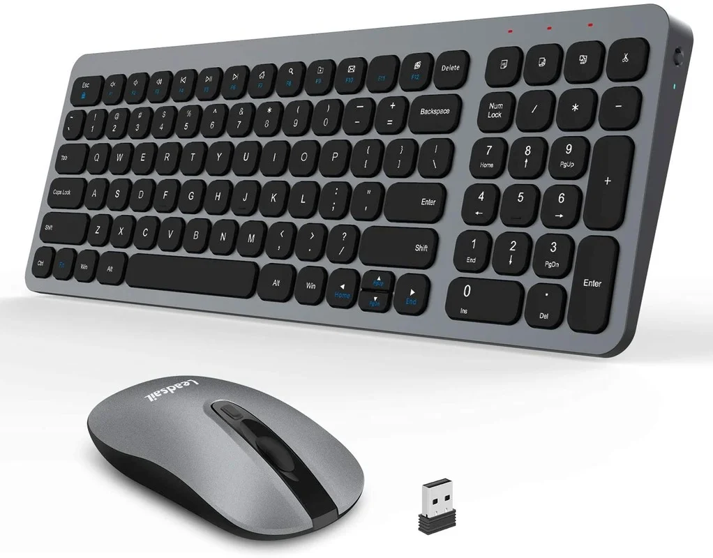 

Wireless Keyboard and Mouse Combo,Compact Wireless Keyboard Mouse Set, Less Noise Keys 2.4G for Computer, PC, Notebook, Laptop