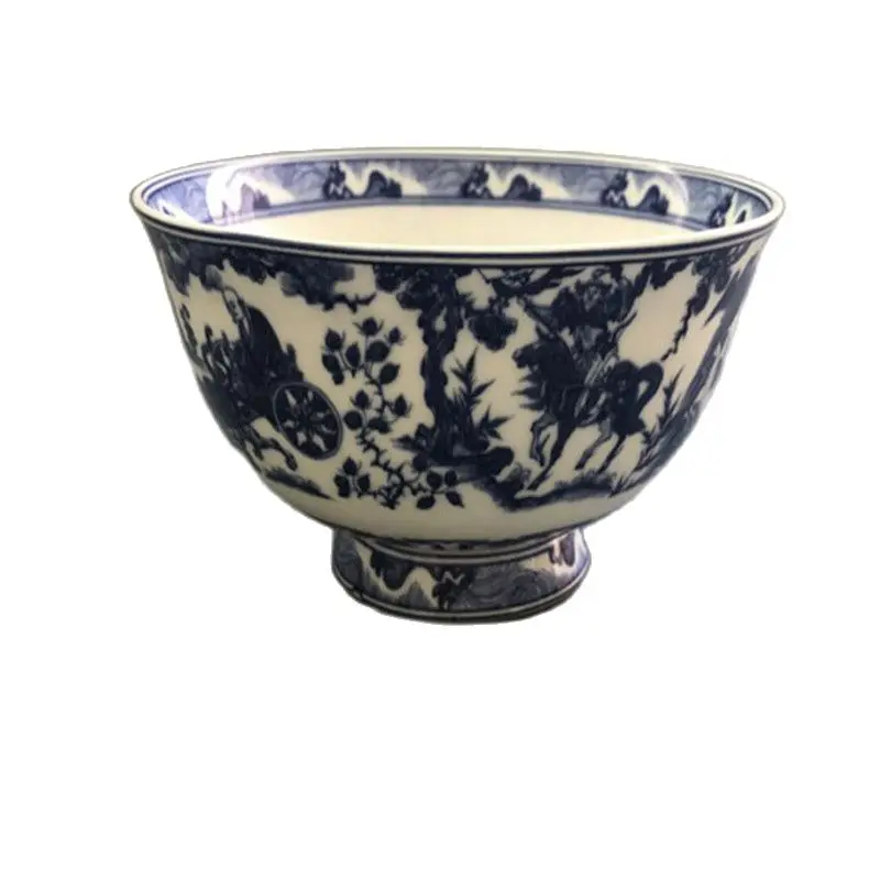 

Chinese Old Porcelain Blue And White Figure Bowl