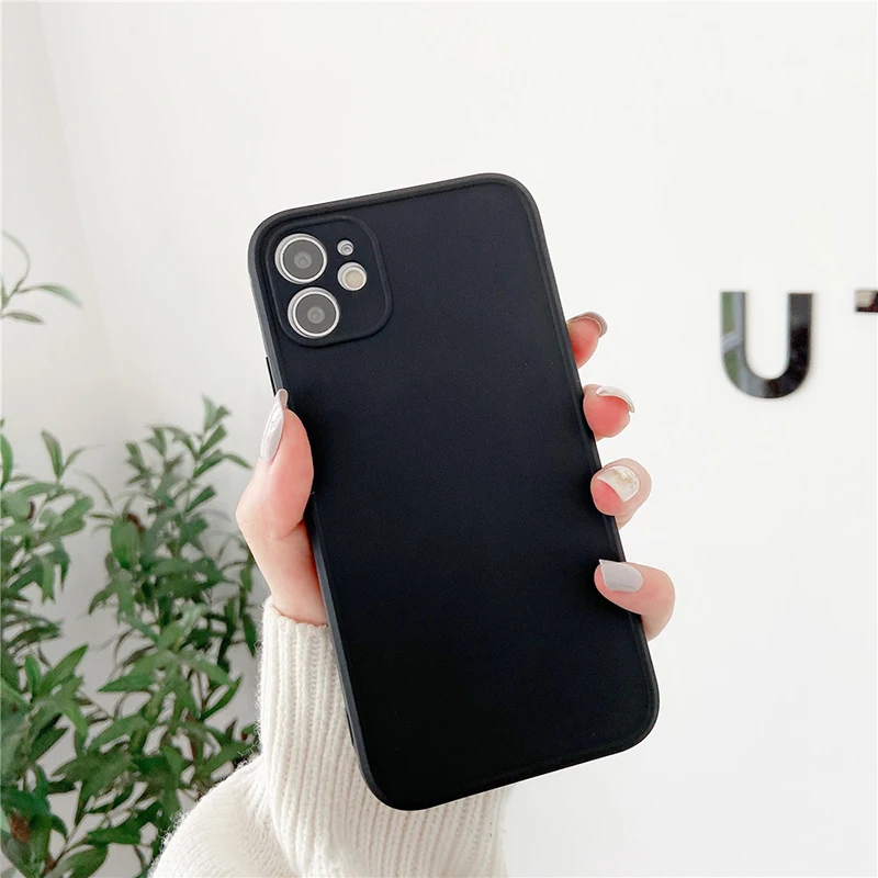 

For iPhone 12 Case Luxury Pure Color Phone Case For iPhone 12 Pro Mini 11 Pro Max X XR XS Max SE2020 8 7 6 Shockproof Soft Cover