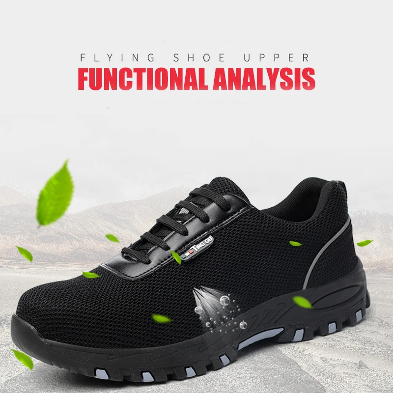 

ZEEKSON Men's Safety Shoes Steel Toe Anti-Perforation Anti-Pressure Sneakers Work Boots AQ128