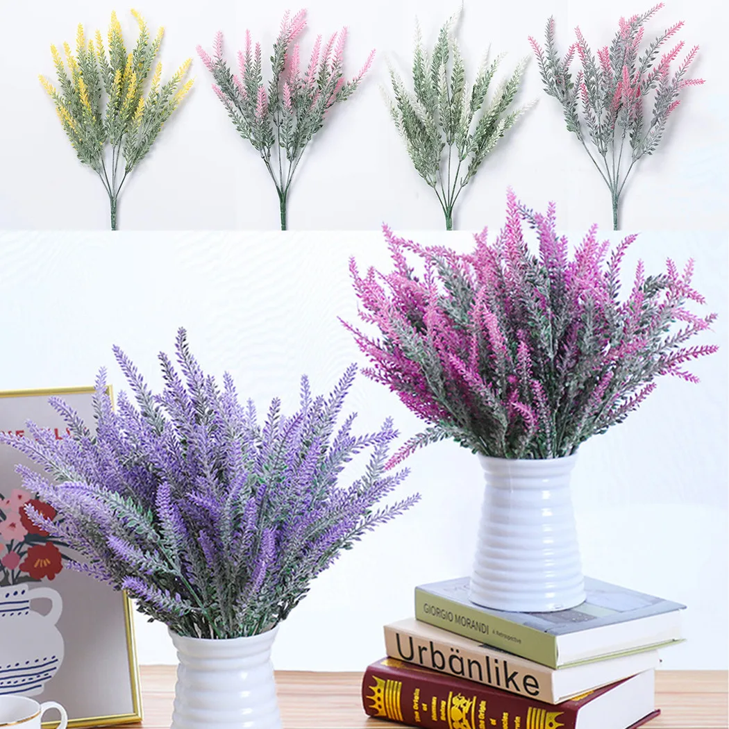 

Artificial Provence Lavender Flowers Romantic Plastic Wedding Decorative DIY Wreath For Home Decor Grain Christmas Fake Plant
