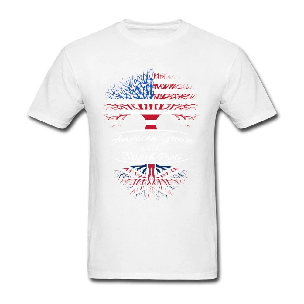 Американский вырос с британским корни белая футболка круглым воротом горячая