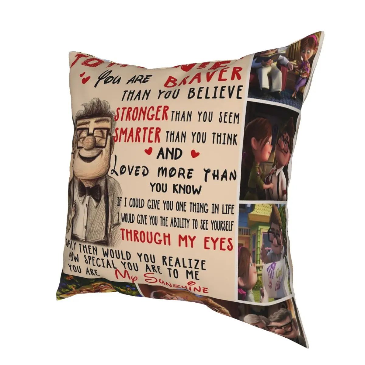 Квадратный Чехол-Подушка с узором Карла Элли-моей жене декоративный на молнии