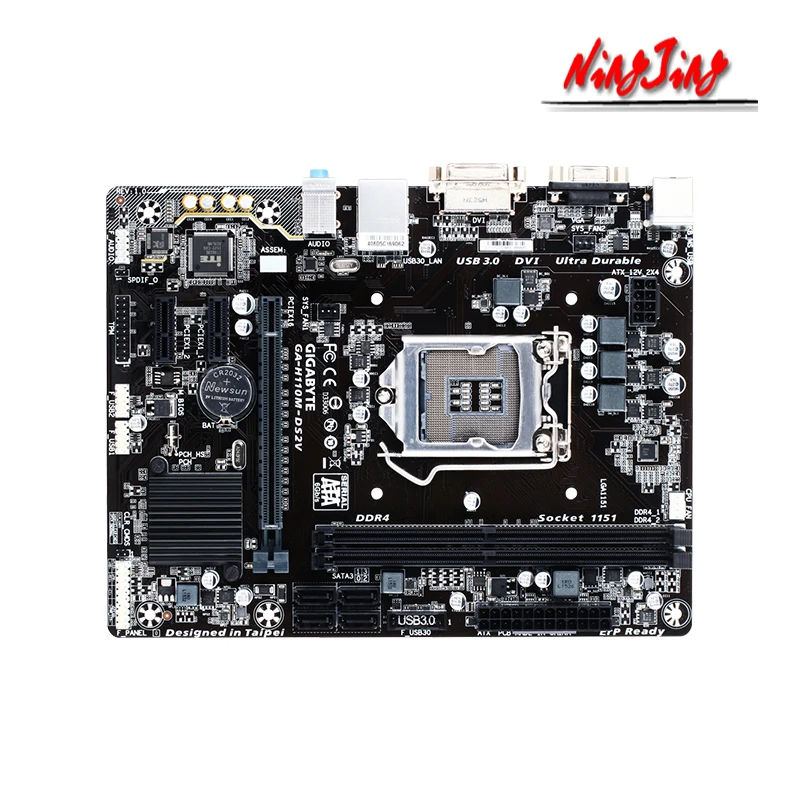 Gigabyte GA H110M DS2V (rev. 1 0) Intel H110 DDR4 USB2.0 Micro-ATX Новый 32G двухканальный Поддержка 6 7gen 1151 CPU