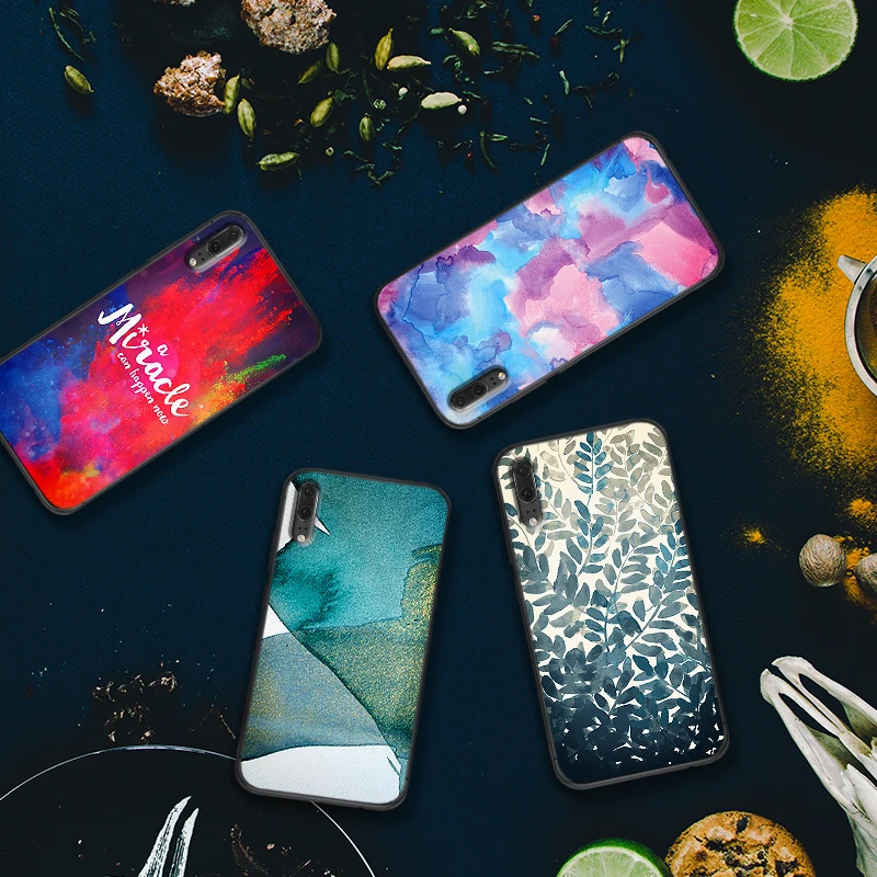 Темный художественный чувствовать себя смешанные цвета для huawei Y6 Y7 2018 Y9 Prime 2019