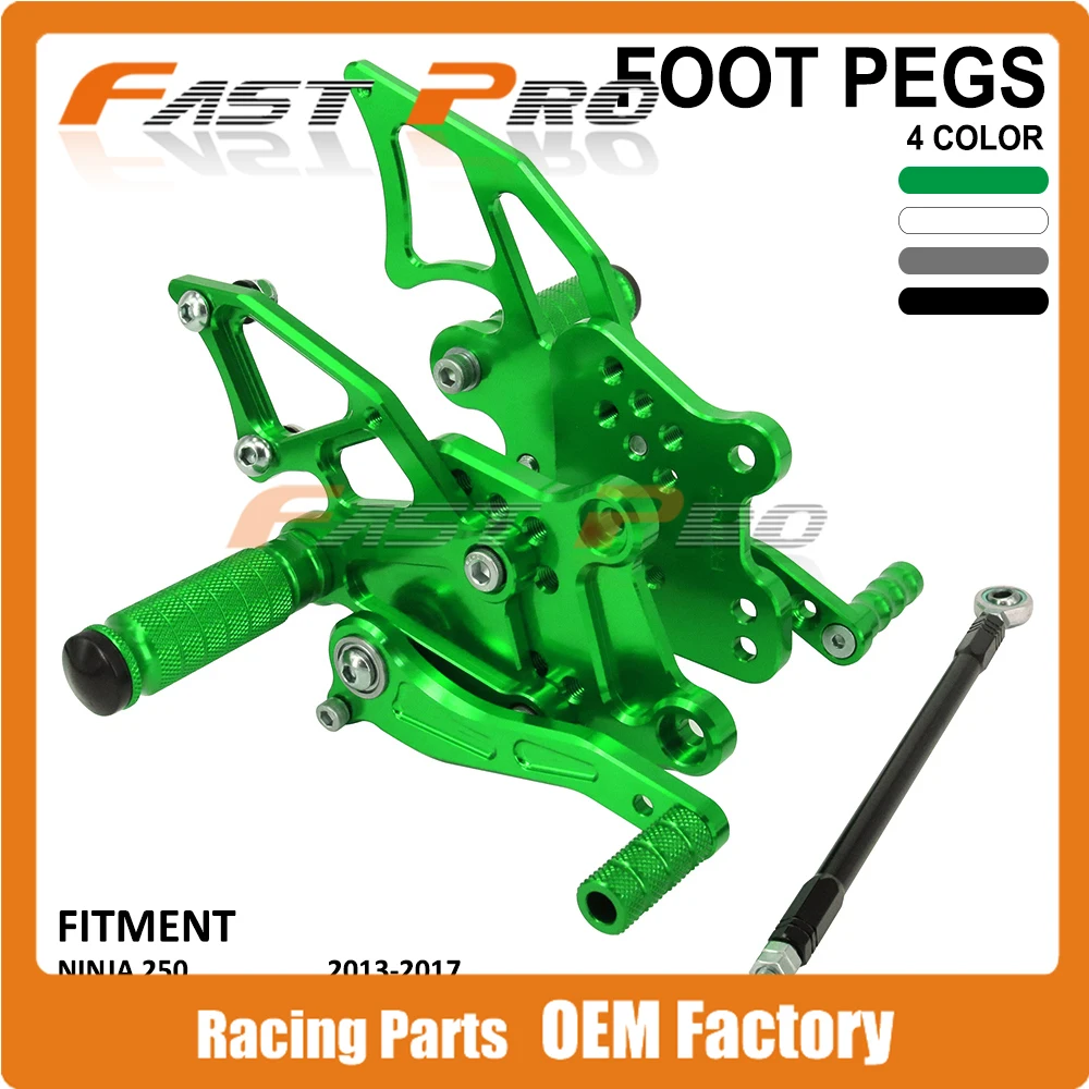 CNC мотоциклетная Регулируемая заготовка подножки педали для KAWASAKI NINJA250 NINJA300 Z300 2013