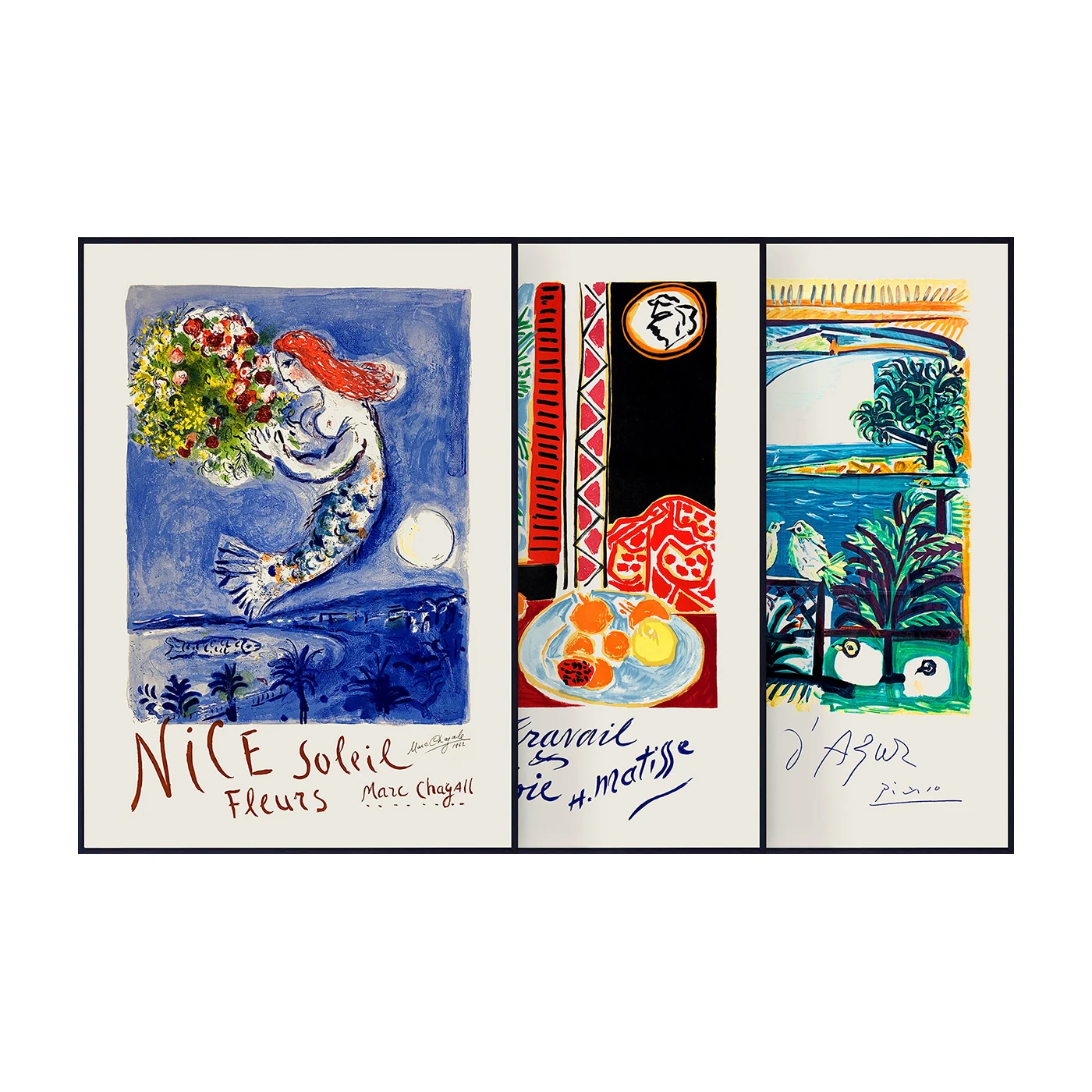 

France Travel Original Vintage Posters, INSTANT DOWNLOAD, Abstract Expressionist Art - Canvas Print Poster