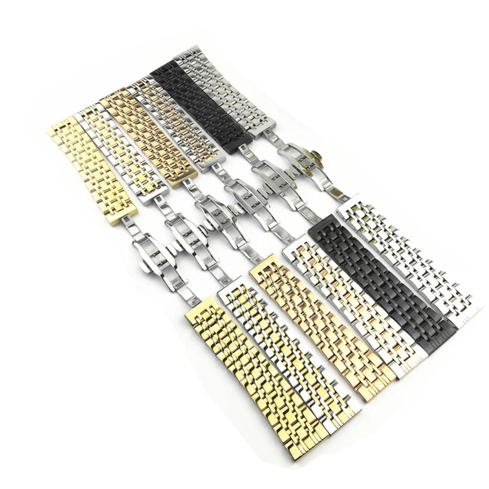 

7 Beads Watch Strap Watch Band 18mm 19mm 20mm 21mm 22mm 23mm 24mm Watchband Universal Stainless Steel for Samsung Galaxy Watch