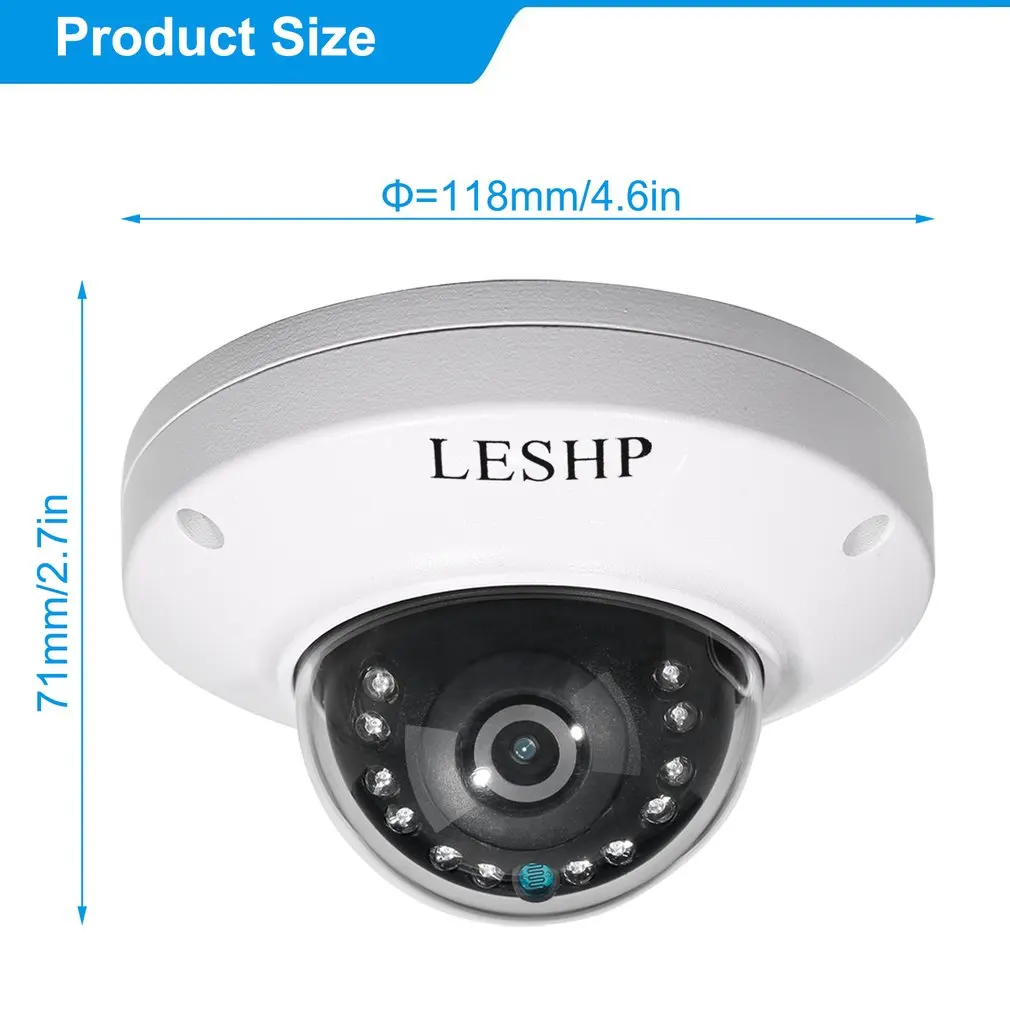

LESHP HD POE IP Bullet Camera Outdoor Waterproof Security Camera Day/Night Vision Motion Detection Intelligent Alarm
