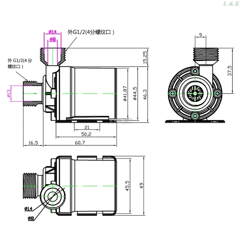 

800L/H 5m DC 12V 24V Solar Brushless Motor Water Circulation Water Pump M03 dropship L29K