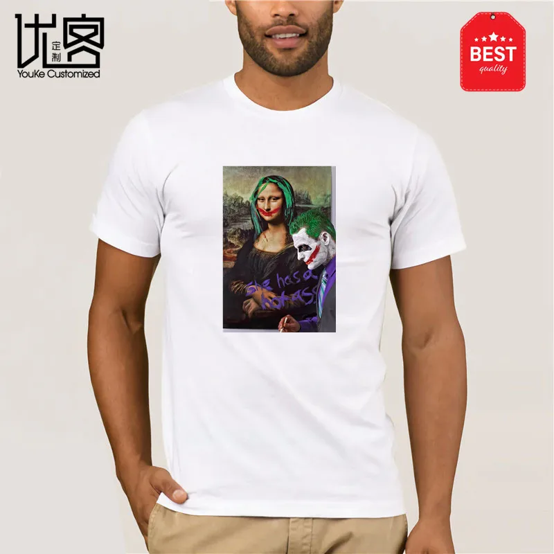 Футболки Джокер Мона Лиза винтажные футболки с надписью She Has A Hot Ass мужская одежда