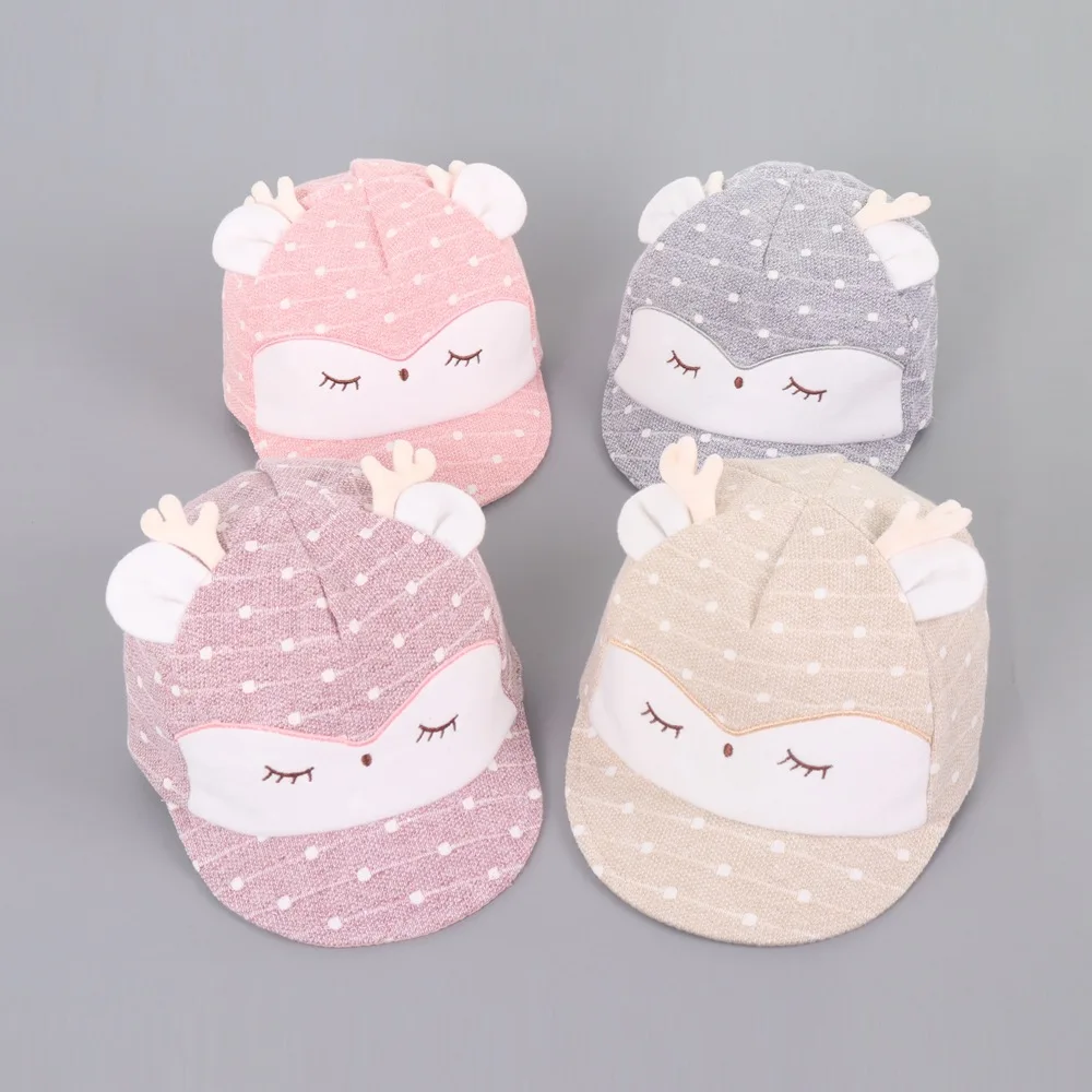 

Qiu Dong The Newborn Little Antlers Cap 0 To 3 Months Baby Warm Tire Cap Cute Baby Care Fontanelle Hat