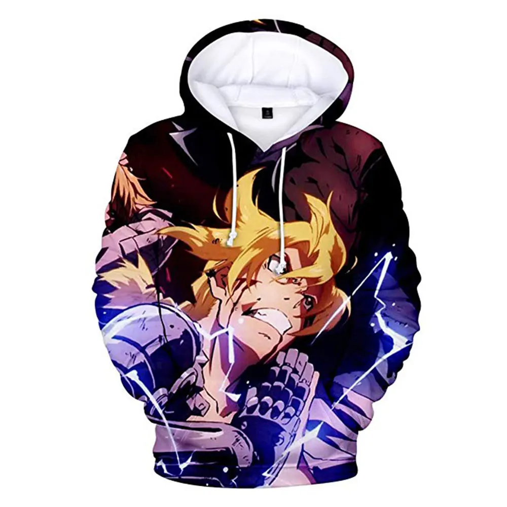 Толстовка Мужская/Женская с 3d-изображением стального алхимика Осень-зима |