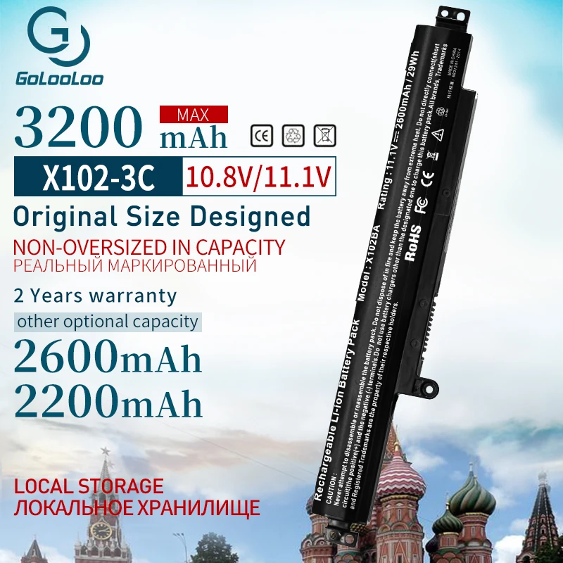

Golooloo 3 сотовый 11,1 V Аккумулятор для ноутбука ASUS VivoBook X102B X102BA F102BA F102B F102BA-DF047H F102BA-SH41T H41T F102BA-DF047H