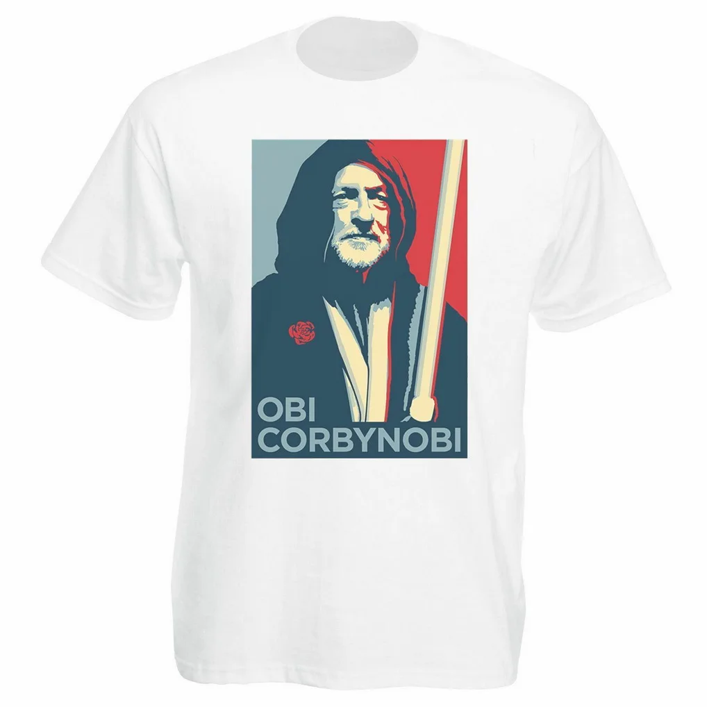 Мужская белая футболка Obi Corbynobi Jeremy Corbyn вечерние футболки мужские на заказ| |