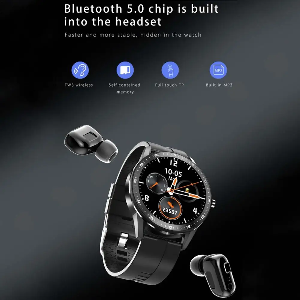 

1.28 Inch IP67 Durable 2 In 1 Watch Bluetooth Wireless Noise-canceling Headphones Earbuds Headset X6 Smart Watch