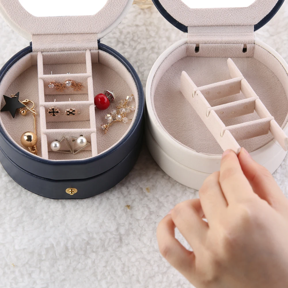 Портативная коробка для хранения ювелирных изделий кожаный Органайзер простые