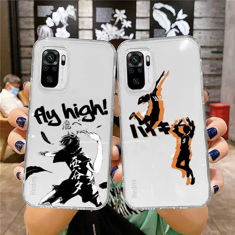 

Haikyuu Hinata attacks Anime Phone Case Transparent for Xiaomi mi 10T 11 Redmi note 7 8 9 9S 10 9A 9T pro