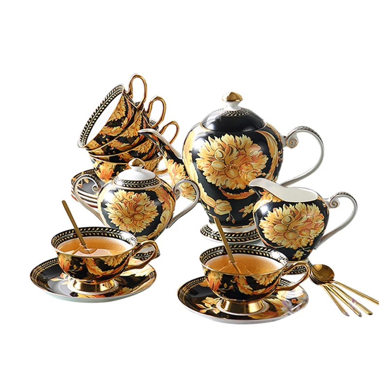 Европейский костяной фарфор кофейная чашка блюдце набор Роскошный Британский