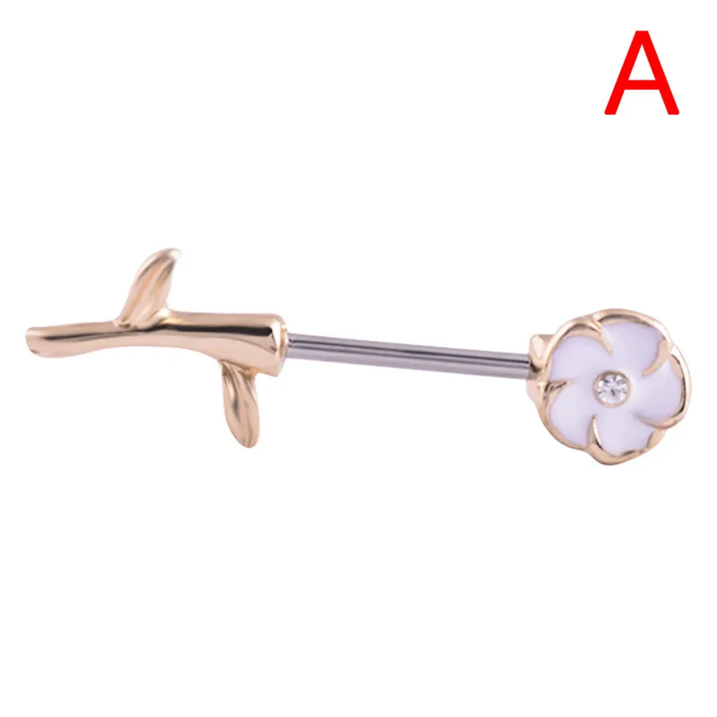 2PC Punk Flower Rhinestone Sexy Women Dangle Nipple Piercing Shields Bars Ring For Body | Украшения и аксессуары