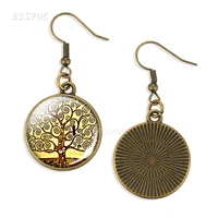 women klimt tree of life earrings tree drop earring gustav klimt art jewelry student gift