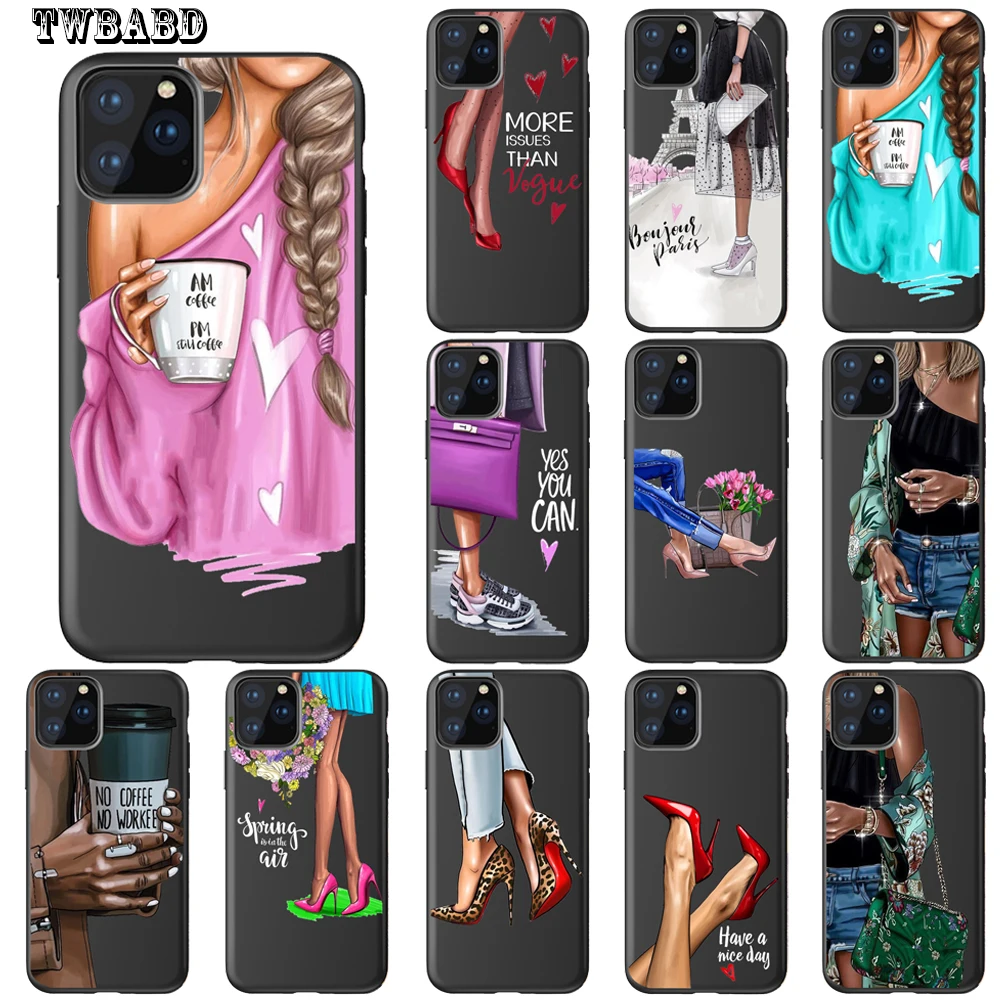 Модный Роскошный чехол для телефона на высоких каблуках с цветами девушек iphone 11