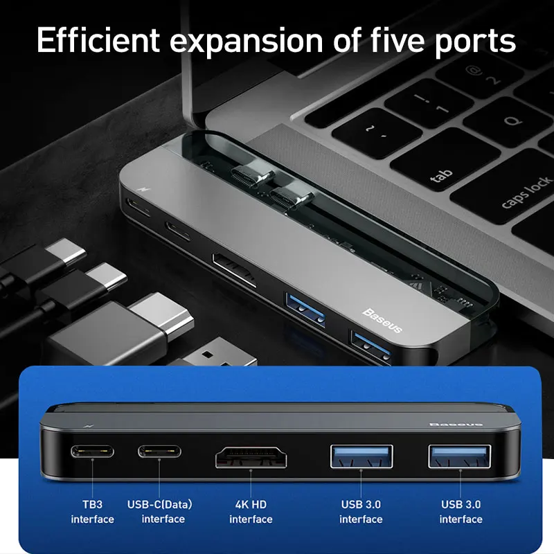 Baseus USB C концентратор 3,0 Для Macbook Pro Surface HDMI Thunderbolt 3 адаптер питания мульти USB 3,0 USB-C type C концентратор для huawei Matebook