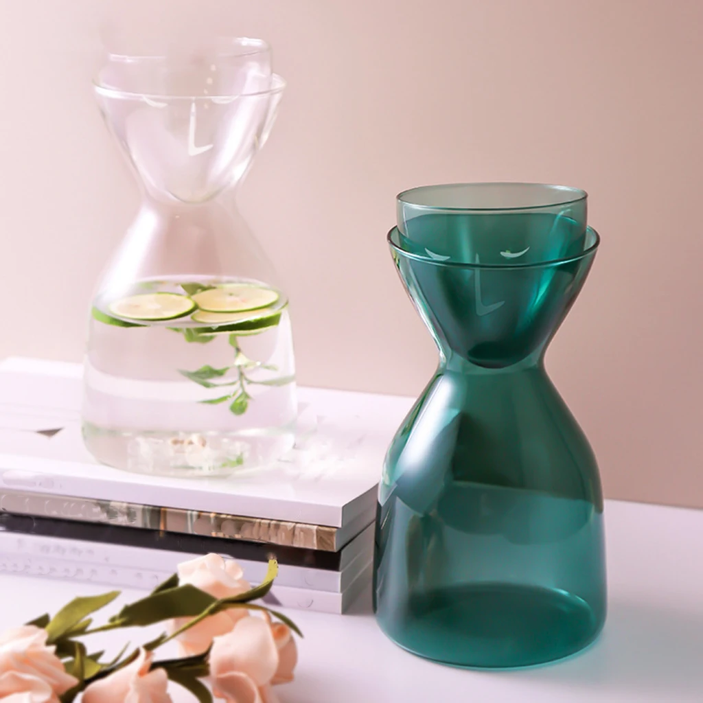 Carafe Elegant Dishwasher Hourglass Body Pitcher Borosilicate Glass for Cocktail Drinking Kitchen Drinkware Serveware | Дом и сад