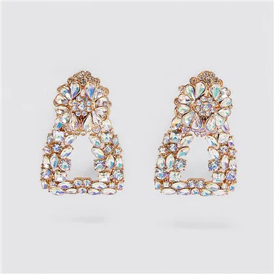 JURAN ZA, новая мода, геометрические висячие серьги с кристаллами,, Boho, ручной работы, висячие серьги для женщин, ювелирное изделие, подарок - Окраска металла: 52969-AB
