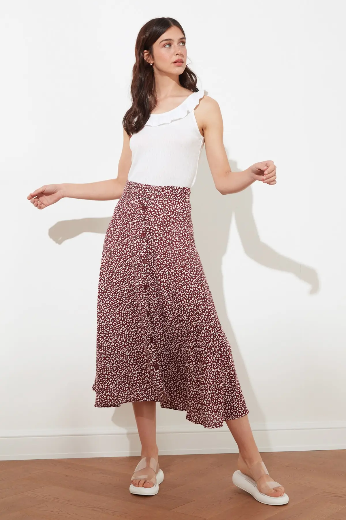 

Trendyol Pattern Lacing Detailed Skirt TWOSS20ET0256