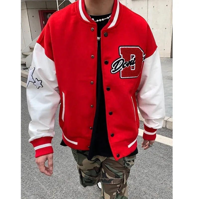 

Letter Stitching Embroidery Womens Jacket Coat Y2K Jacket Couple Clothes 2021 New Embroidery Baseball Uniform Casual Loose