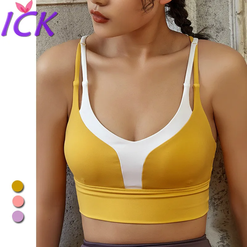 

Female Korean Version Of The Contrast Color Thin Belt Sports Bra Vest Extended Running Sports Fitness Underwearlingerie lingerie