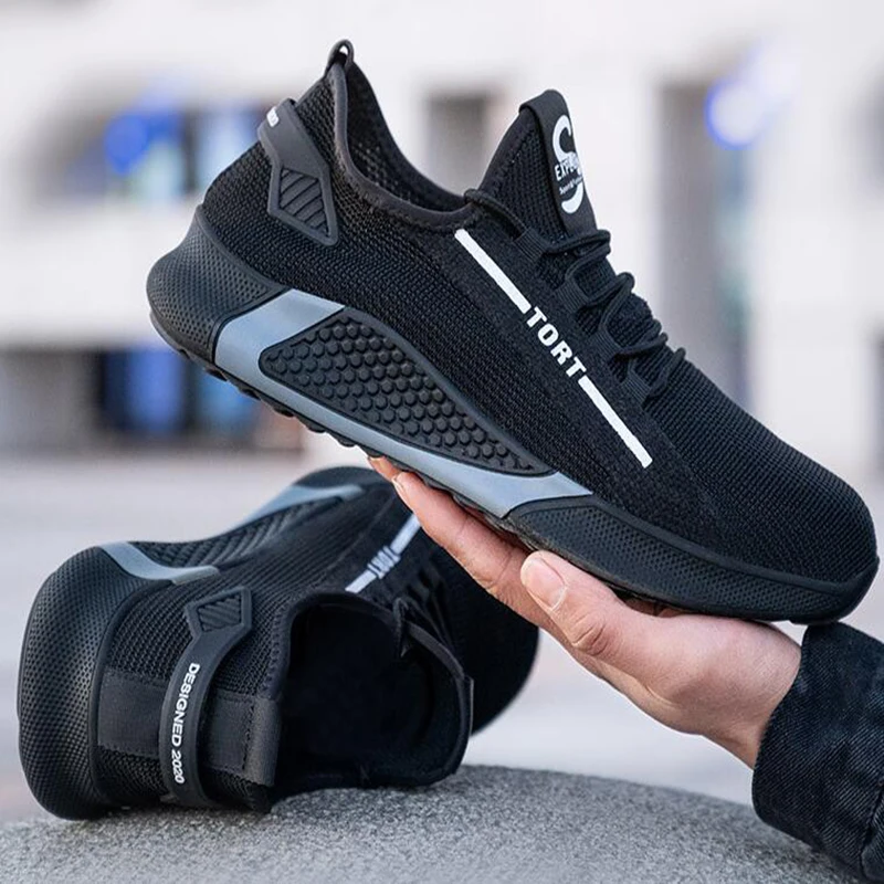 

Work safety shoes, waterproof and anti-smashing steel toe puncture work boots, lightweight and fashionable men's sports shoes