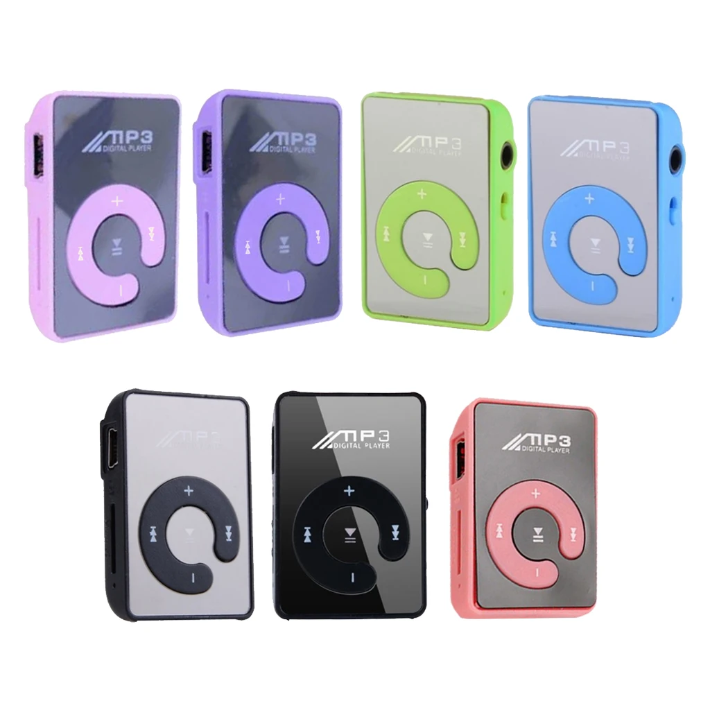 Мини mp3-плеер с зеркальным зажимом Портативный модный спортивный USB цифровой музыкальный плеер для MicroSD TF карты медиа mp3-плеер перезаряжаемый