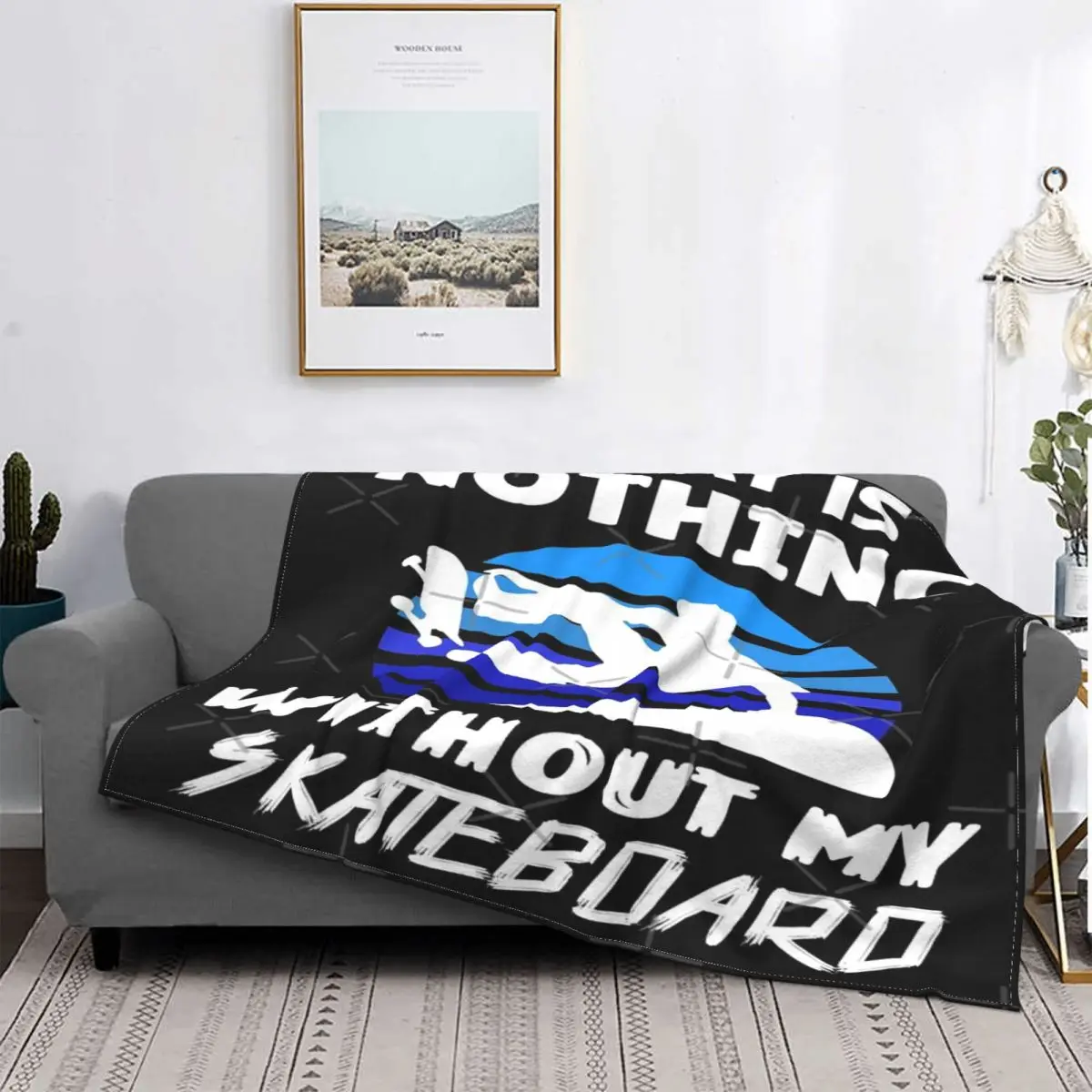 

Refranes para monopatín, manta de lana a cuadros de Anime, a cuadros, para cama, 27