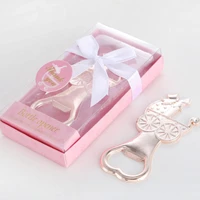 30 pcslot baby shower gifts boy girl birthday party giveaways baptism souvenirs gold metal baby carriage bottle opener