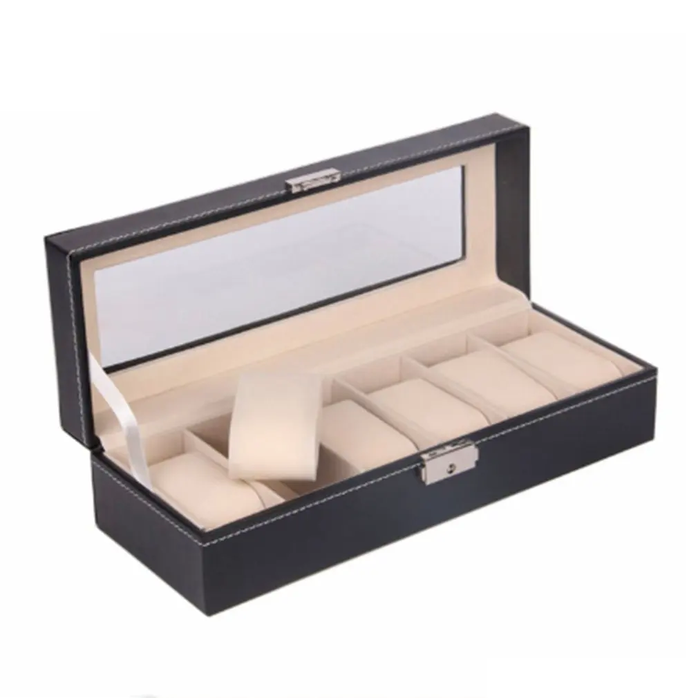 

2/6 Grids PU Leather Watch Box Case Holder Organizer for Quartz Watches Jewelry Boxes Display With Buckle Best Gift