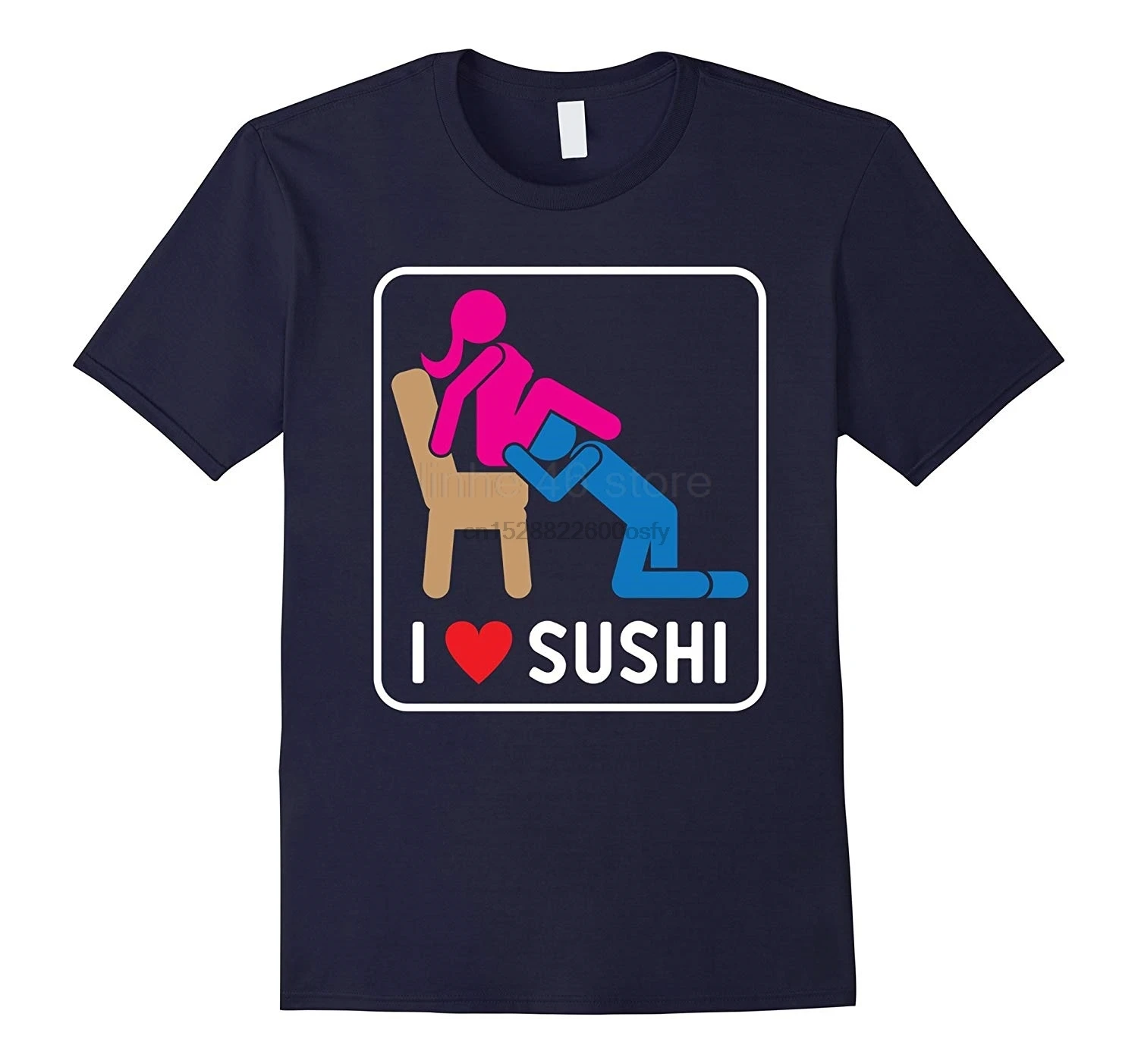 I Love Sushi забавная пикантная футболка Kinky Натуральная мужская футболка из хлопкового трикотажа