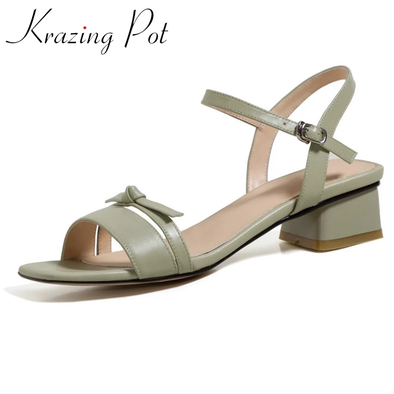 

Женские босоножки Vichelo, из натуральной кожи, с квадратным носком, на среднем каблуке, с открытым носком, с бантом-бабочкой, на ремешке с пряжк...