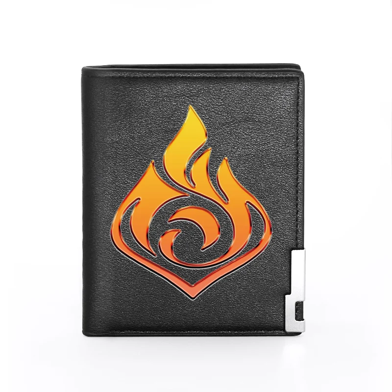 

Кожаный кошелек Genshin Impact в стиле аниме Fire Sign для мужчин и женщин, тонкий кошелек для кредитных карт/удостоверений личности, сумка для денег, К...