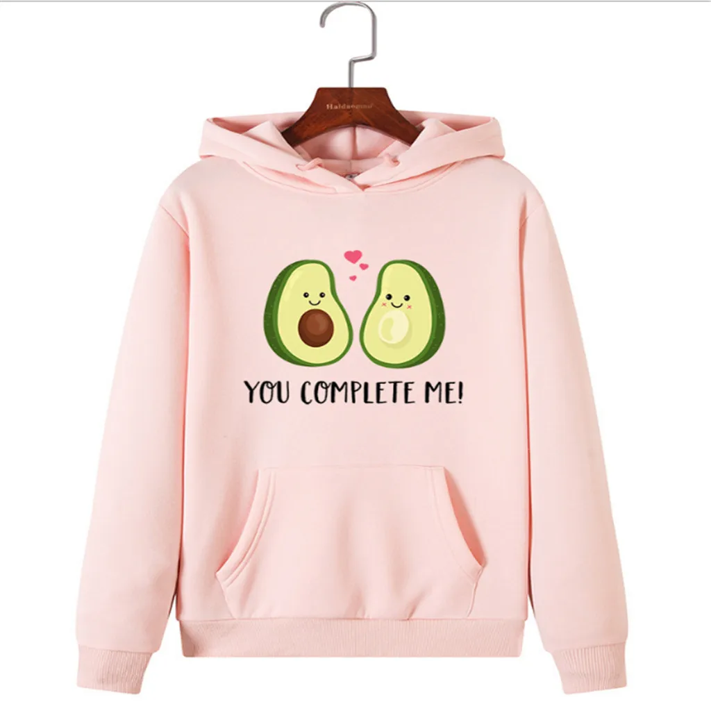Толстовка в стиле Харадзюку Женская толстовка с капюшоном авокадо большого