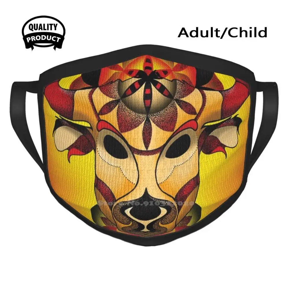 

Taurus Winter Spring Print Mouth Mask Taurus Zodiac Astrology Orange Star Sign Taurus Birthday Sacred Geometry Stippling Art