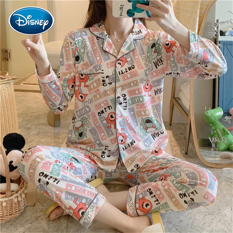 Пижама женская осенне-зимняя с длинными рукавами и изображением Микки граффити |