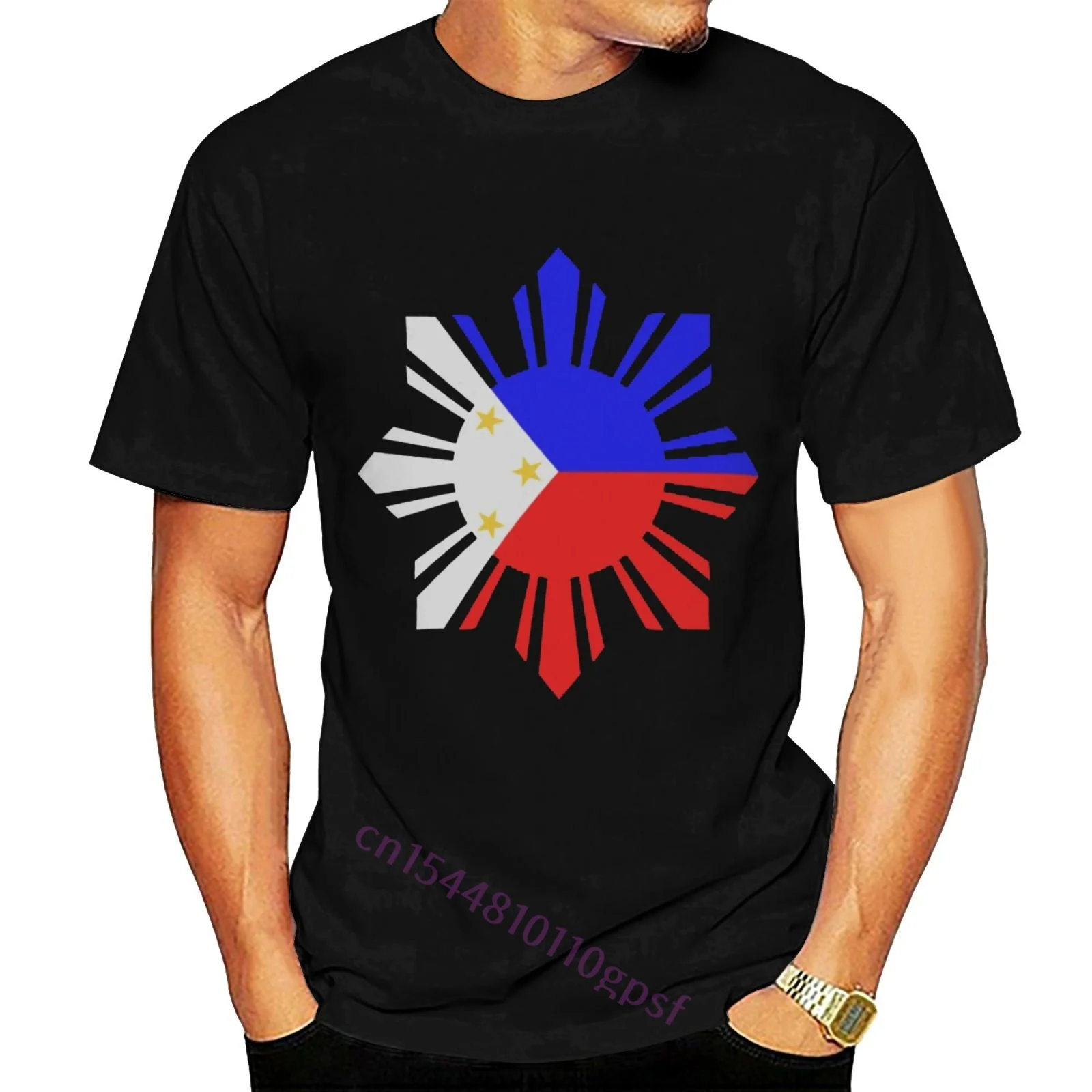 

Unisex Philippines Flag Vintage Funny Tshirt Men's 100% Cotton Black T-Shirt Streetwear Tee