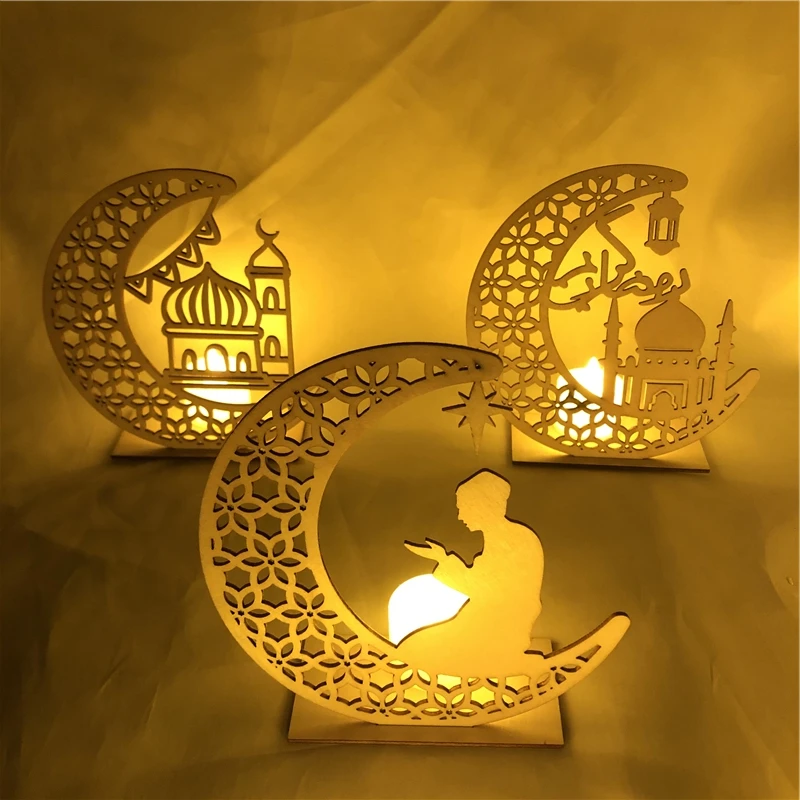 

DIY Ramadan Decoration Ornament Led Light Palace Eid Mubarak Decor Muslim Craft Suppiles for Home Party Decor