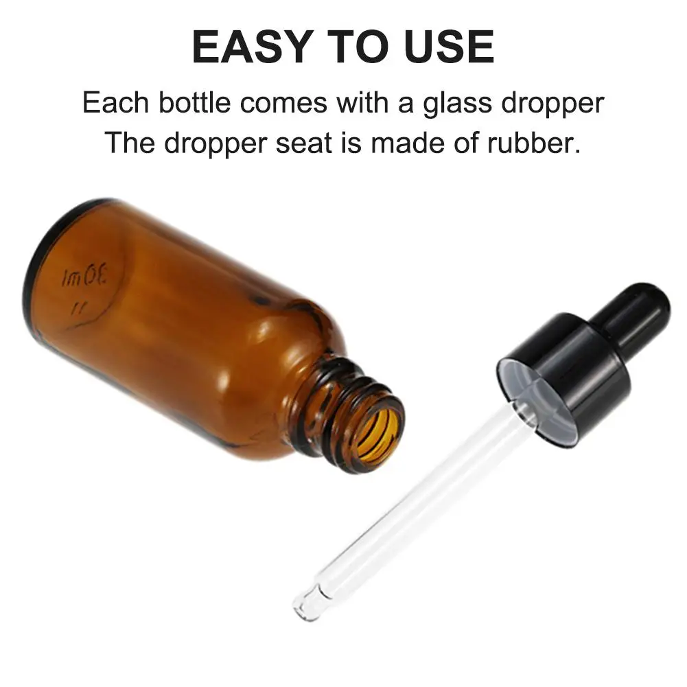 60ML Single Portable Travel Lotion Body Water Bottled Essential Oil Original Liquid Glass Bottles With Eye Droppers Sub-bottle |