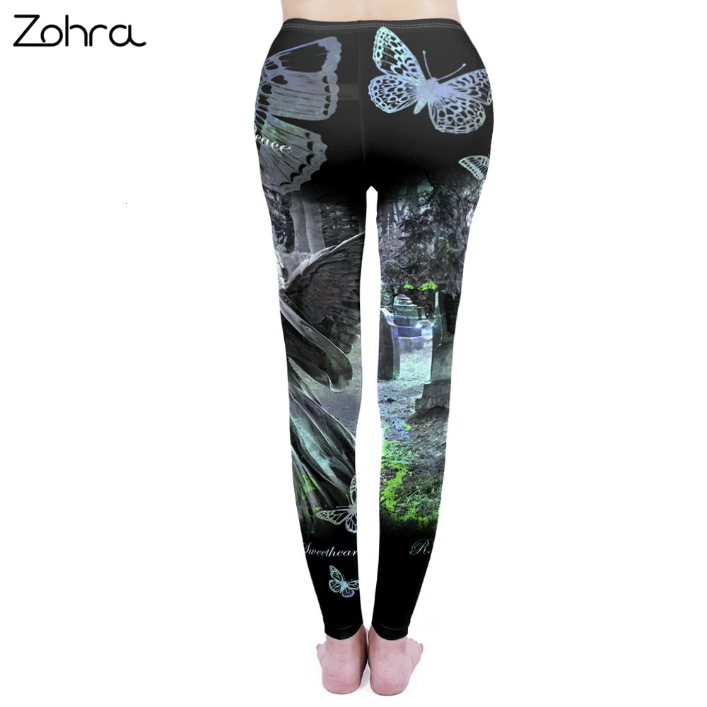Модные женские леггинсы с принтом волшебных кошек, леггинсы в стиле панк, обтягивающие леггинсы для фитнеса