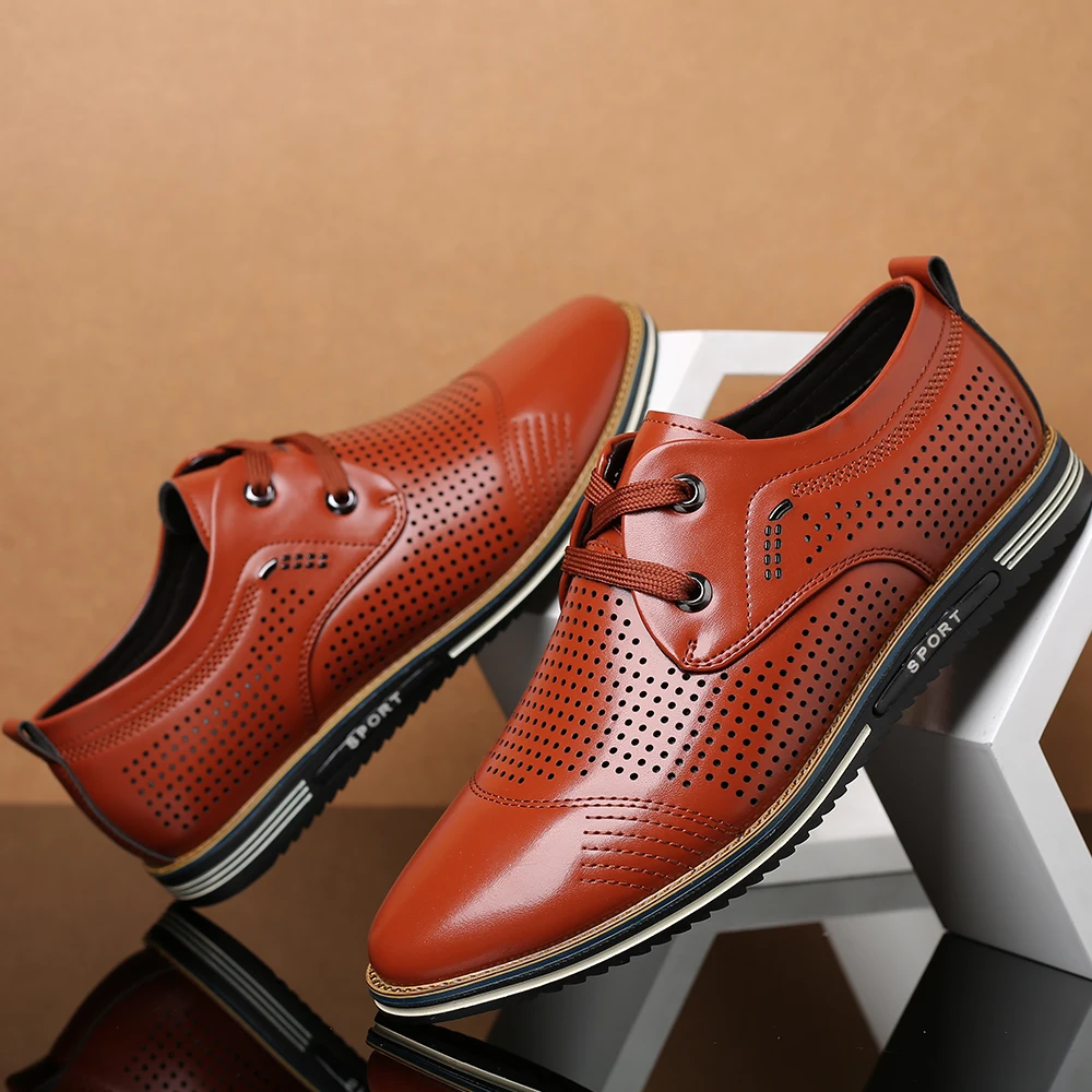 Модная мужская обувь брендовая повседневная высококачественные кожаные мужские