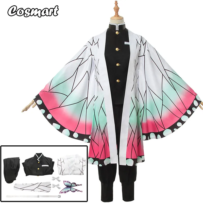 

[Stock] Anime Demon Slayer Kimetsu no Yaiba Kochou Shinobu Cosplay Costume Kimono Uniform Halloween Costumes For Adult Outfit Ne