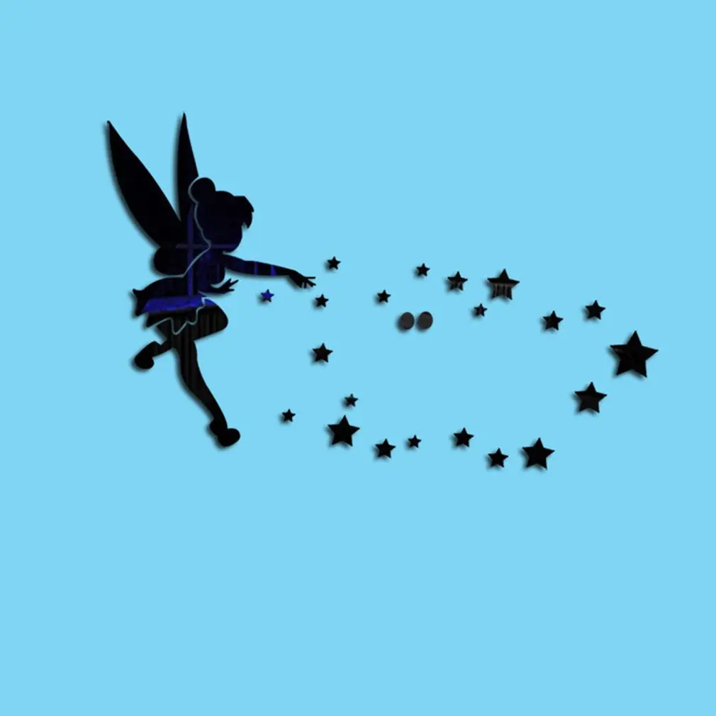 Красивая Фея Принцесса Съемная Наклейка на стену DIY 3D акриловая Настенная для